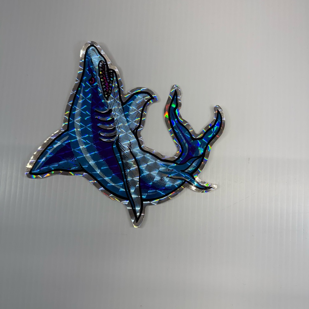 Vintage 70’s Holographic Shark Sticker/Decal. Fast Ship